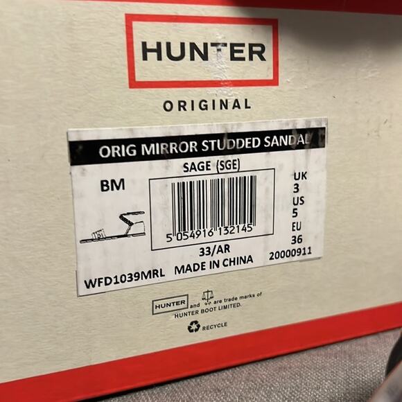 Hunter women’s original mirror studded metallic sandals size 5 - Picture 2 of 8